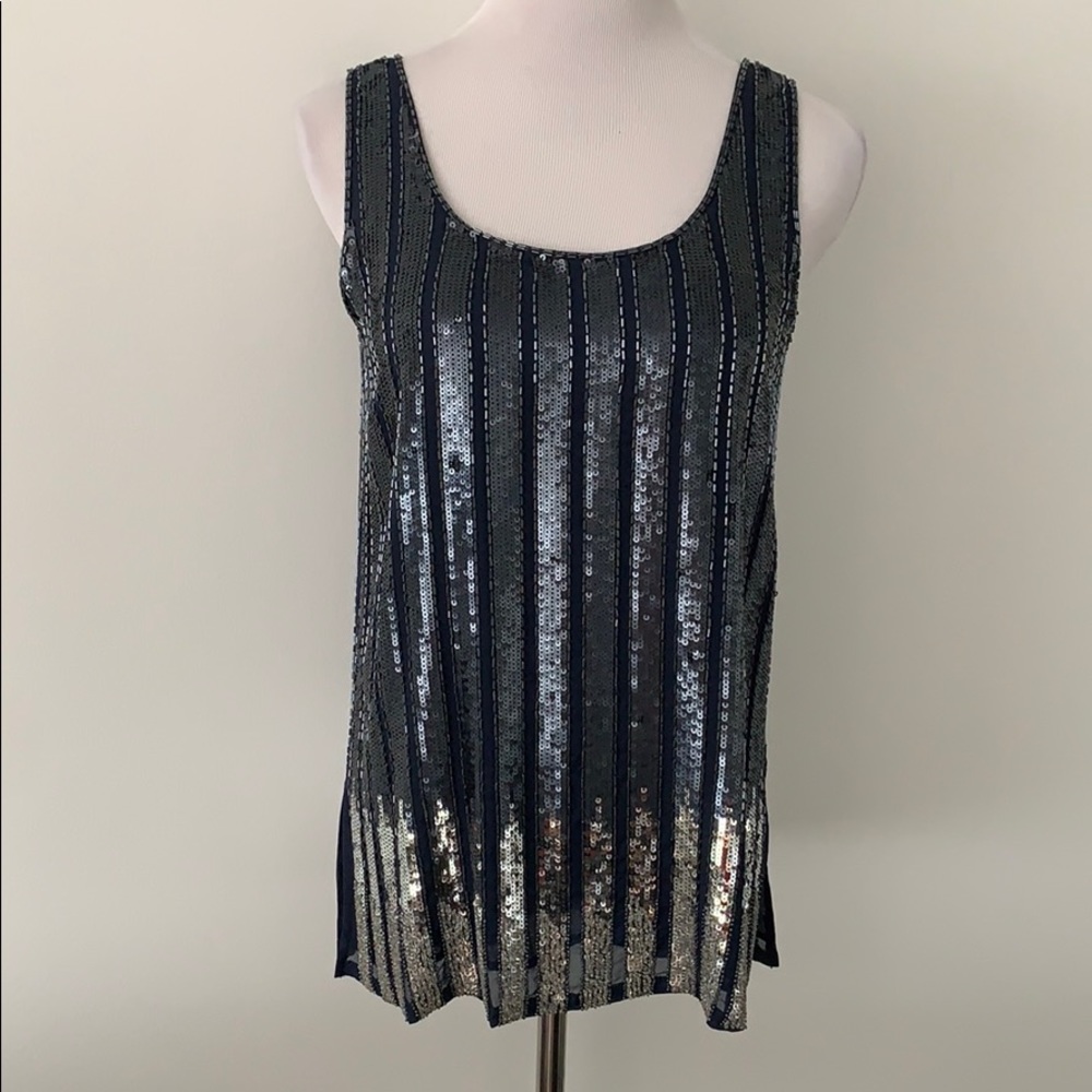 NWT sequin blue top by Laundry by design size S